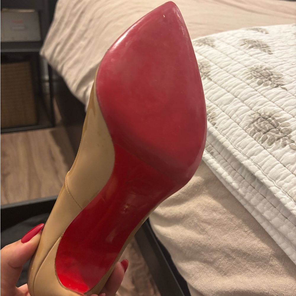 Christian Louboutin Red and Cream Stiletto Heels